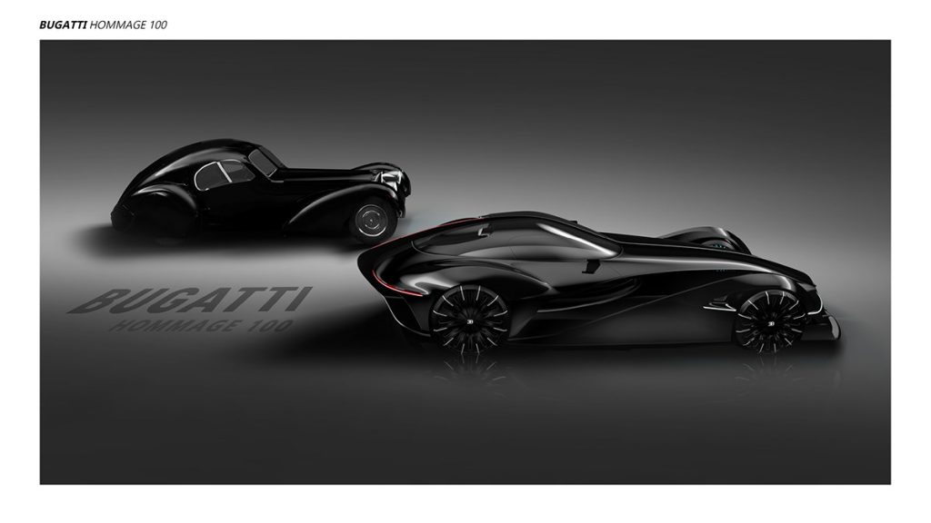 O artista imagina um Bugatti Type Atlantic 57 SC elétrico e é … icônico