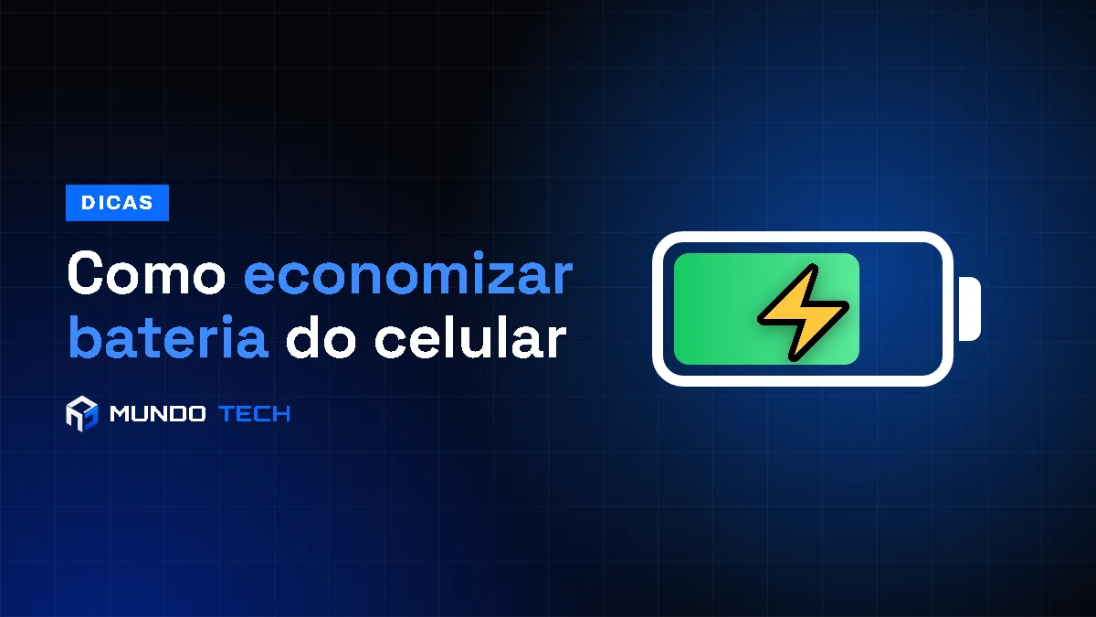 Ícone de bateria carregada na arte do Mundo Tech sobre como economizar bateria